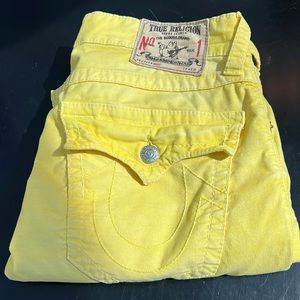 True Religion yellow lightweight corduroy Ricky